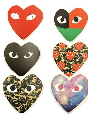 Comme des Garcons Play Heart Sticker Lot 6 CDG Fashion Streetwear Decals Rare